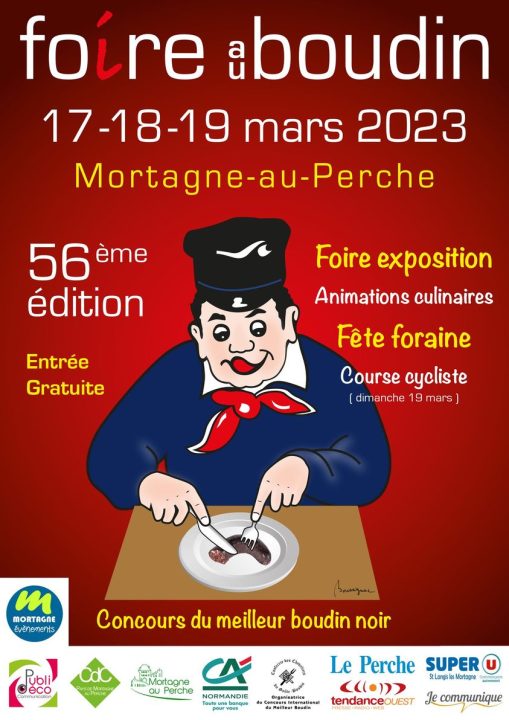 Affiche de la foire au boudin à Mortagne-au-Perche, Esprit Façades.